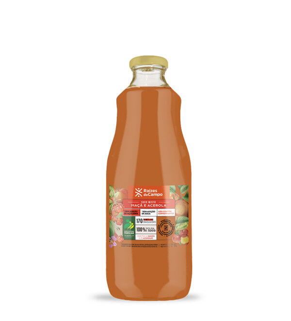Suco Integral 1 Litro (Pack com 3 sabores variados - Uva, Maçã e Acerola) - Imagem 4